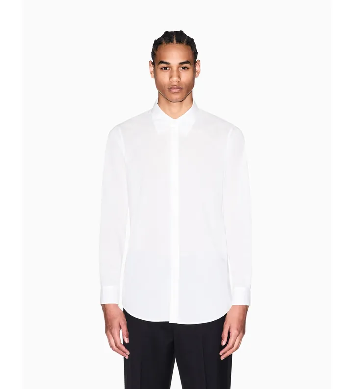 A|X Armani Exchange para hombre. XM002319AF24533U0009 Camisa de algodón blanco (L), Casual, Clásico, Manga larga