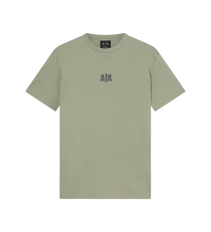 A|X Armani Exchange para hombre. XM002509AF10358U7210 Camiseta logo verde (L), Casual, Algodón, Manga corta