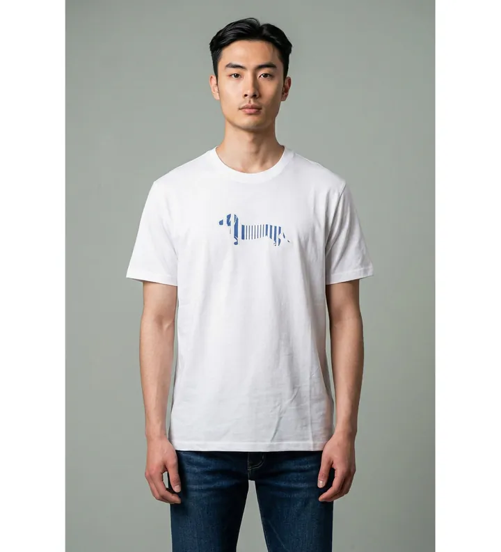 Harmont & Blaine para hombre. IRQ403021055R Camiseta logotipo blanco (L), Casual, Algodón, Manga corta