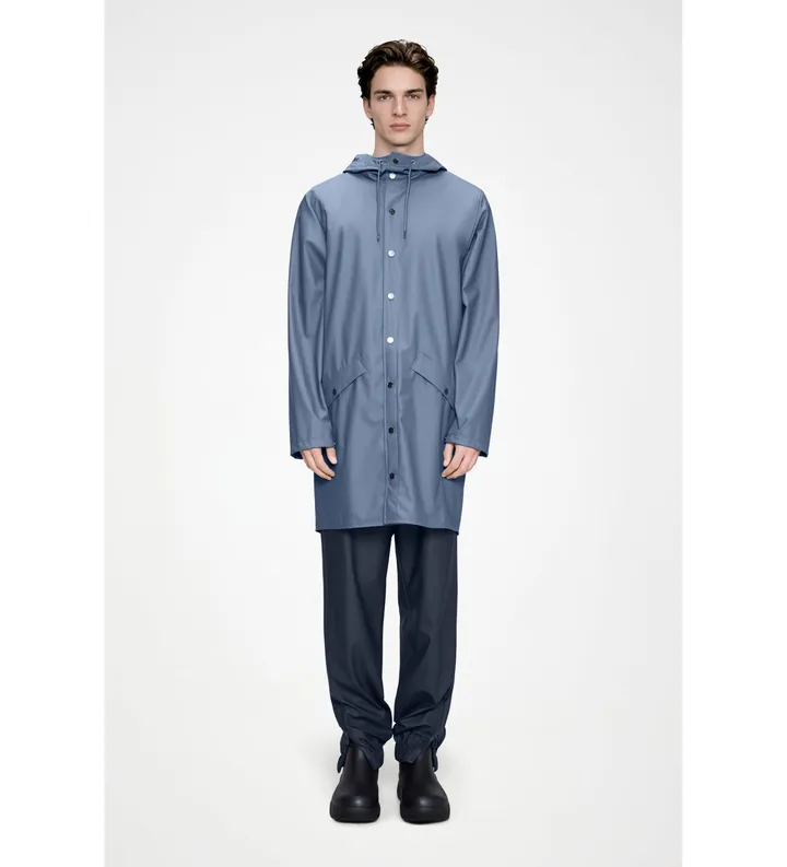 Rains unisex. 12020 Chaqueta Long azul (L), Casual, Impermeable, Poliéster