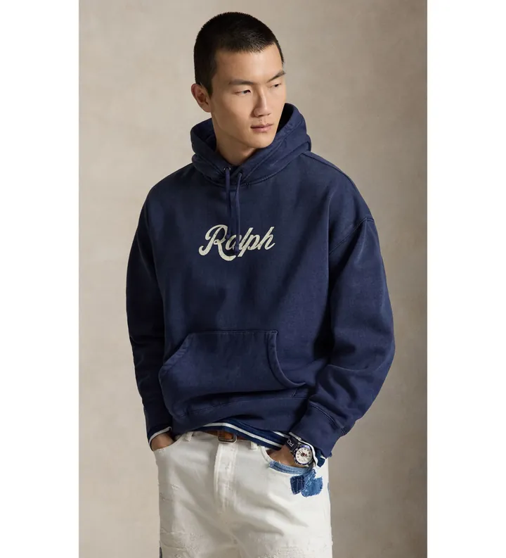 Polo Ralph Lauren para hombre. 710B19140001 Sudadera Ralph con capucha y logotipo mairno (L), Casual, Algodón, Manga larga, Marino