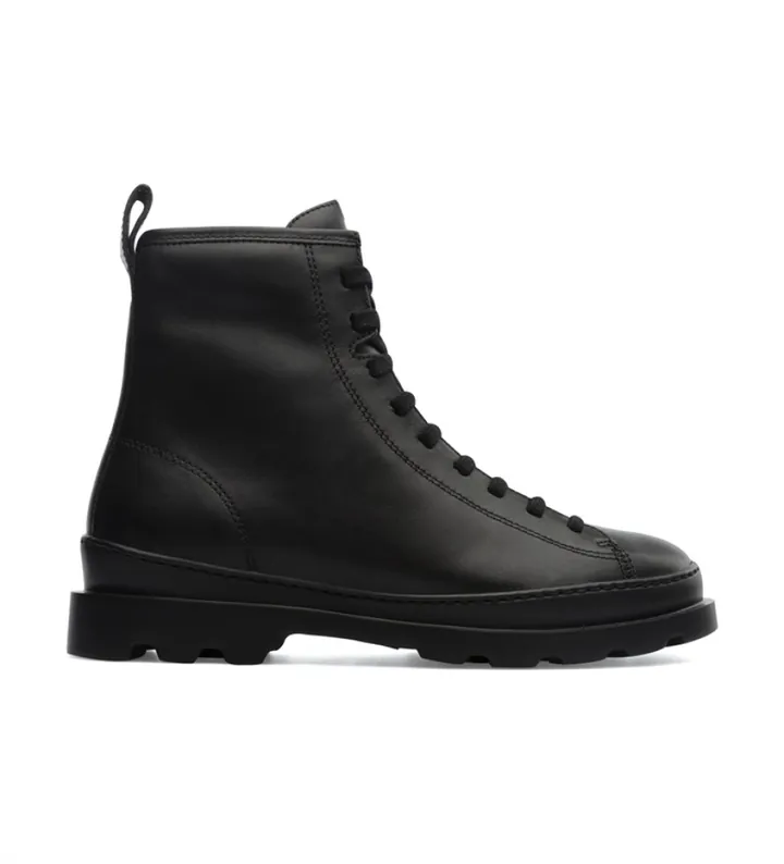 Camper para mujer. K400325-004 Botas de piel Brutus negro (36), Plano, Cordones, Casual