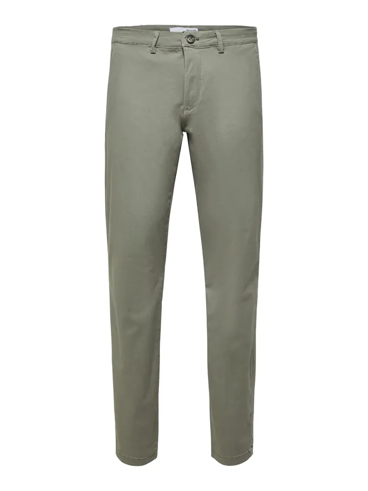 SELECTED Pantalón chino 'Miles Flex' caqui