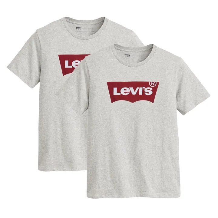 LEVI'S ® Camiseta gris / rojo sangre / blanco