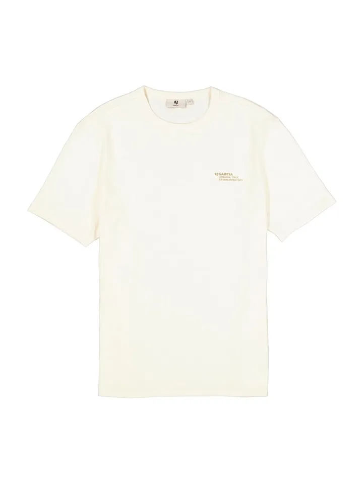 GARCIA Camiseta  beige oscuro / blanco natural