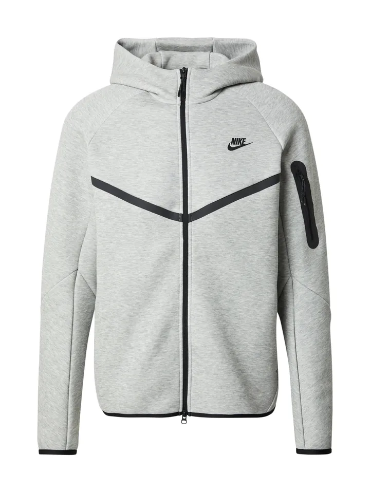 Nike Sportswear Sudadera con cremallera 'Tech Fleece'  gris oscuro / gris moteado / negro