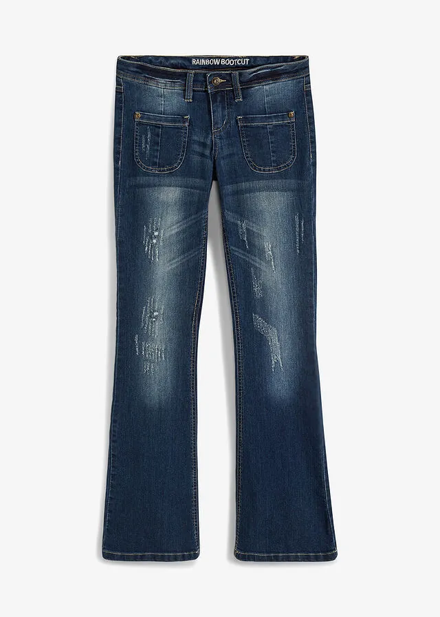 Vaquero bootcut con efecto descolorido