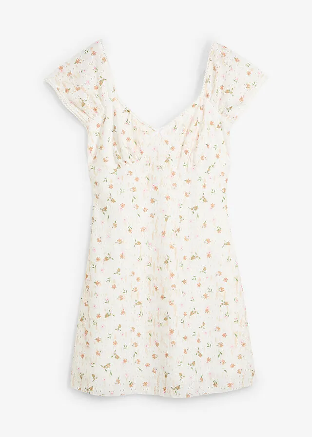 Vestido de encaje con estampado de flores