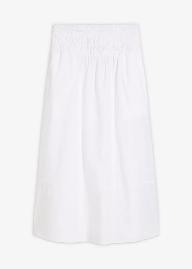 Falda midi de algodón puro