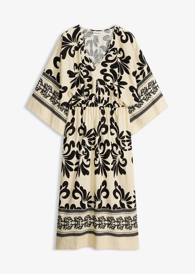 Vestido midi de mezcla de viscosa fluida