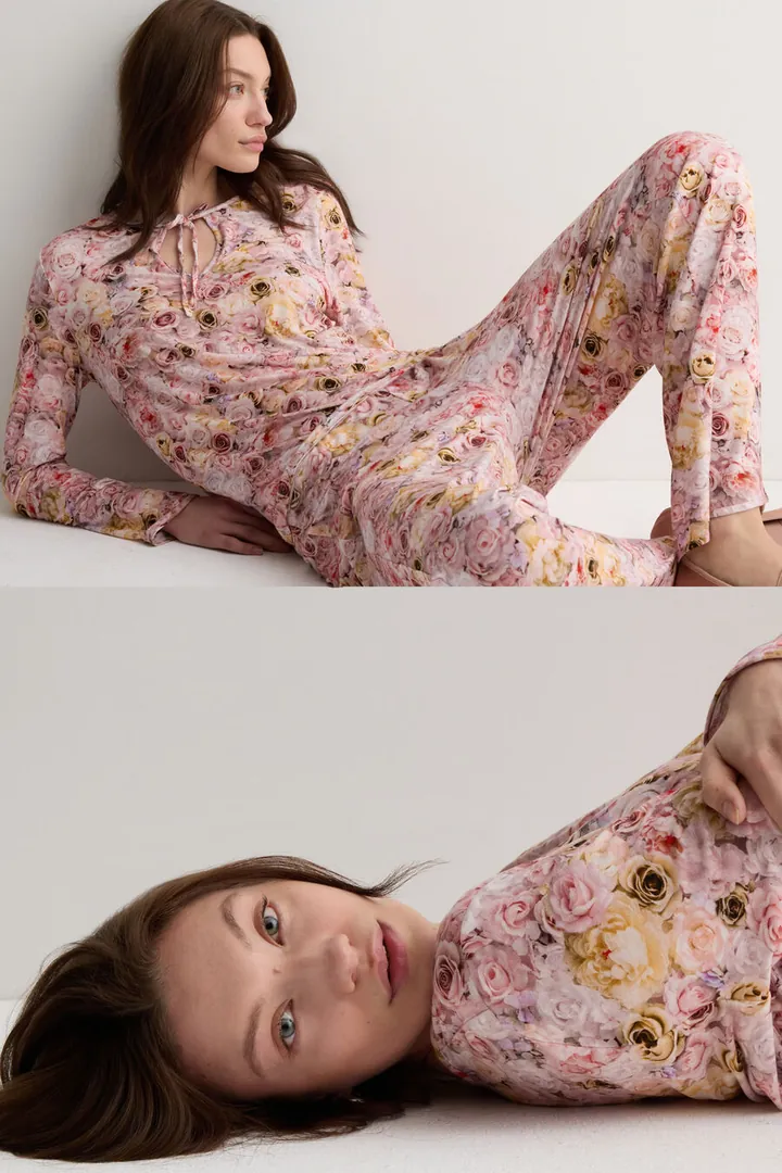 Intimissimi Pijama Largo de Fresh Bamboo Estampado Floral Mujer Floral Tamaño L