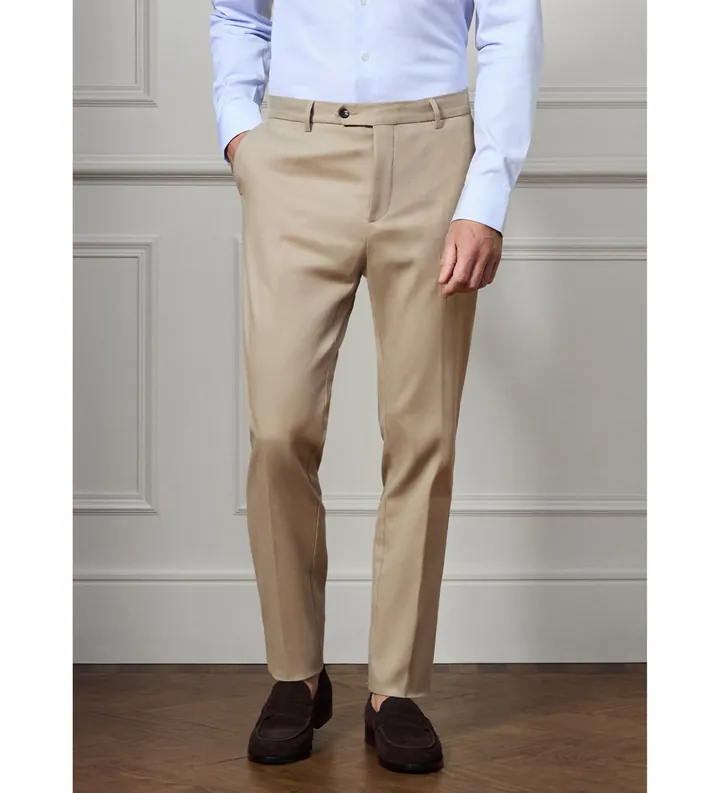 Hackett London para hombre. HM212602 Pantalón Ken beige (30/34), Casual, Algodón