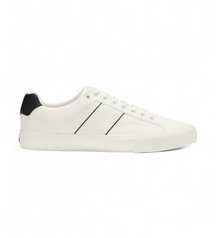 BOSS para hombre. 50522833 Zapatillas Aiden beige (39), Blanco, Plano, Cordones, Casual
