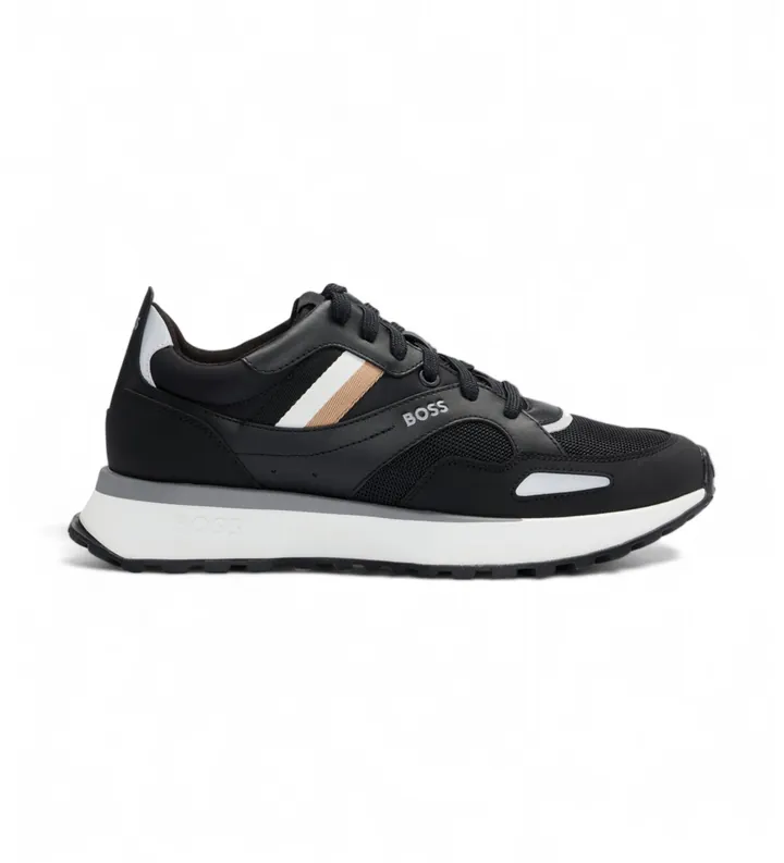 BOSS para hombre. 50498280 Zapatillas Jonah negro (40), Plano, Cordones, Casual
