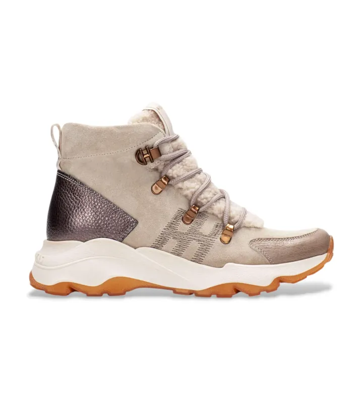 Hispanitas para mujer. HI254371 Zapatillas de Piel Nepal beige (36), Plano, 1 a 3cm, Cordones, Casual