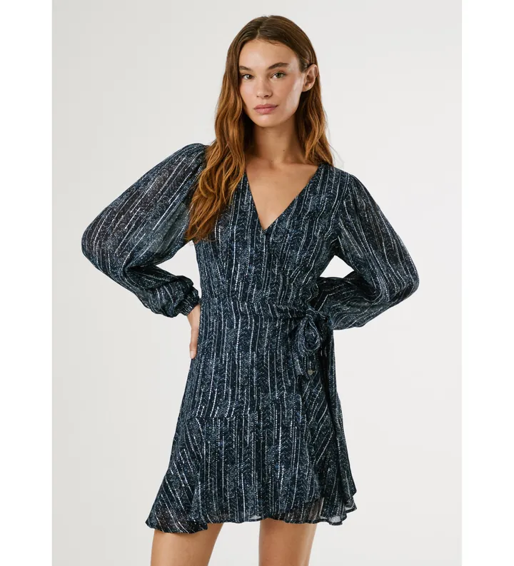 Pepe Jeans para mujer. PL9537721 Vestido Maisa azul (L), Casual, Viscosa, Manga larga