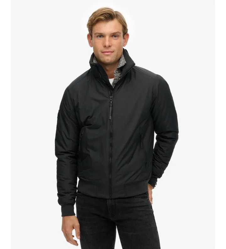 Superdry para hombre. M5012258A Chaqueta City Harrington marino (L), Casual, Poliéster