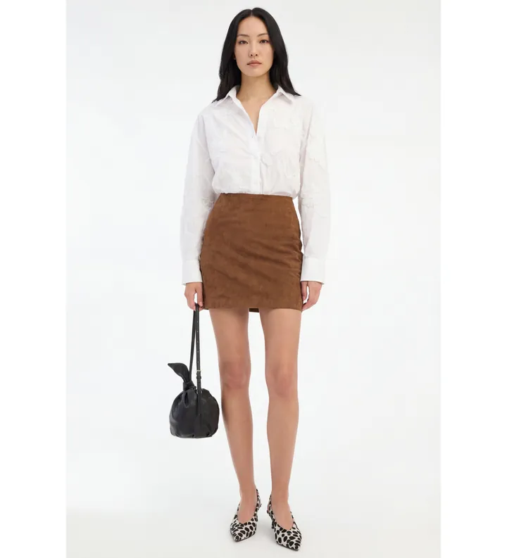Rotate para mujer. 115592249 Mini Falda de Piel marrón (34), Casual
