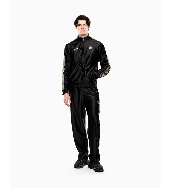 EA7 para hombre. 7M001613_AF21688 Chándal Soccer negro (3XL), Casual, Deportivo, Poliéster, Manga larga