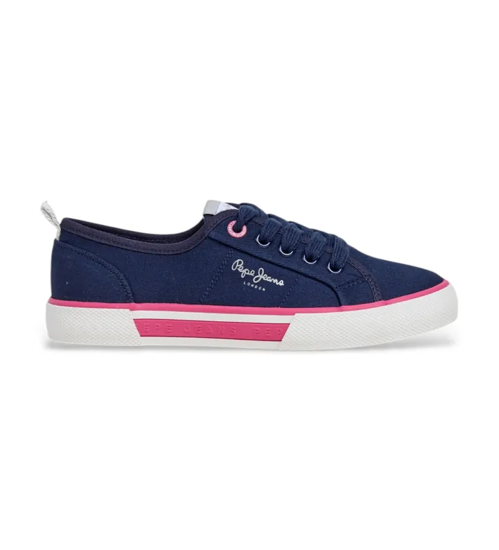 Pepe Jeans para mujer/niña. PGS300010 Zapatillas Brady Club marino (32), Tela, Plano, Cordones, Casual, moda infantil