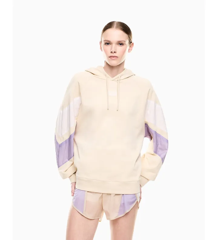 EA7 para mujer. 7W001009_AF12473 Sudadera con capucha en mezcla de algodón beige (M), Casual