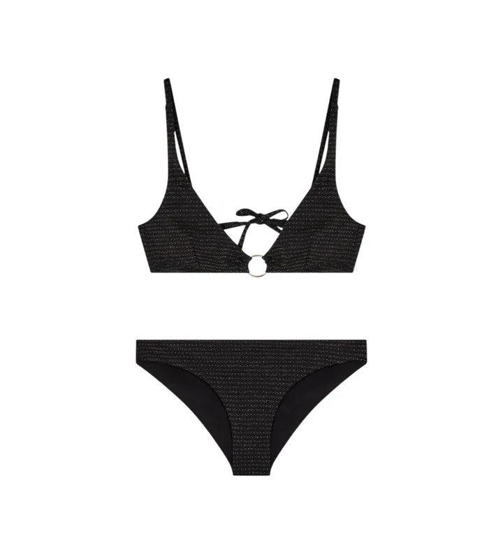 Emporio Armani para mujer. EW003390_AF20255 Bikini Lurex negro (L), Beachwear, Poliamida