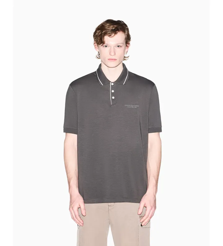 A|X Armani Exchange para hombre. XM001557AF10363M8317 Polo Combi gris (L), Casual, Algodón, Manga corta
