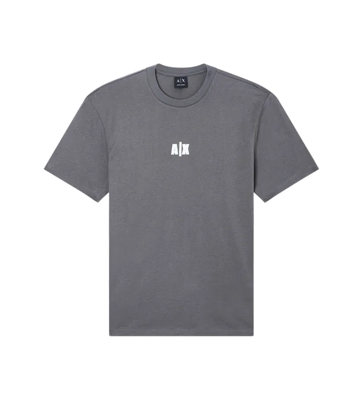 A|X Armani Exchange para hombre. XM002509AF10358U8144 Camiseta logo gris (L), Casual, Algodón, Manga corta