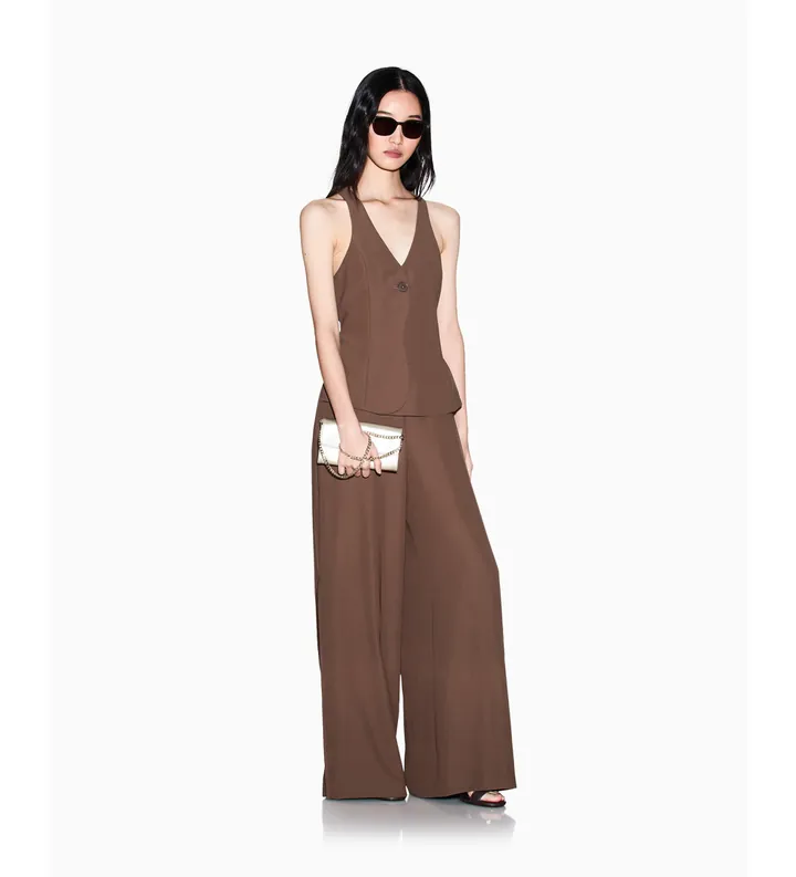A|X Armani Exchange para mujer. XW001941AF21529U6136 Mono Capas marrón (S), Casual, Poliéster, Sin mangas / Tirantes