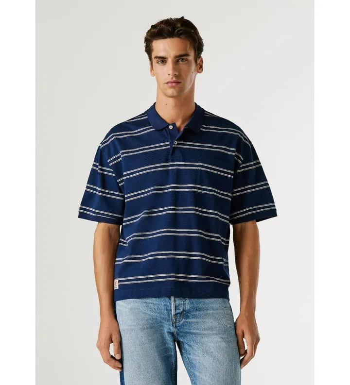 Pepe Jeans para hombre. PM5400083 Polo Clark marino (M), Casual, Algodón, Manga corta