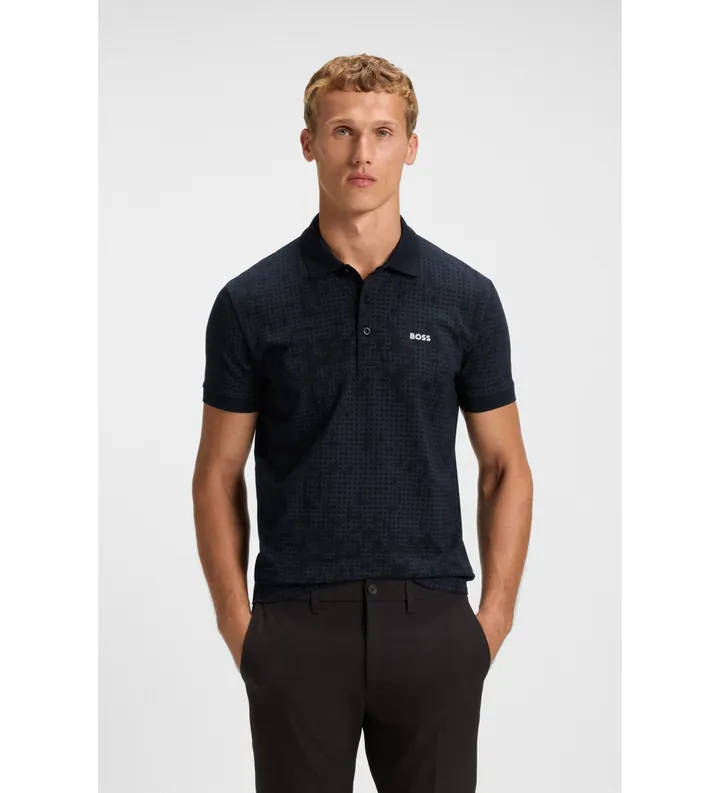 BOSS para hombre. 50549358 Polo AO Zone negro (M), Sintético, Clásico, Manga corta