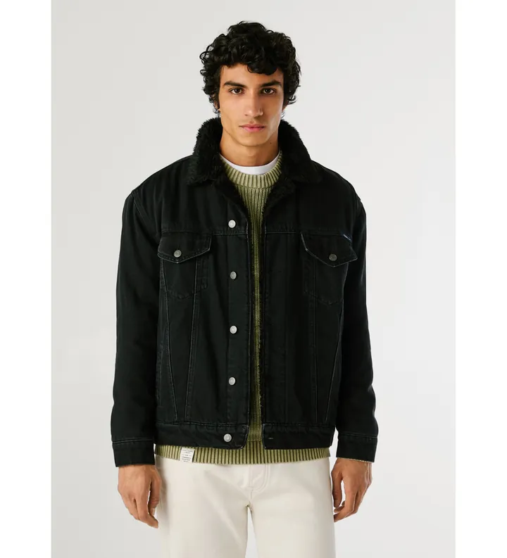 Pepe Jeans para hombre. PM40271609S0 Chaqueta Regular negro (M), Casual, Algodón