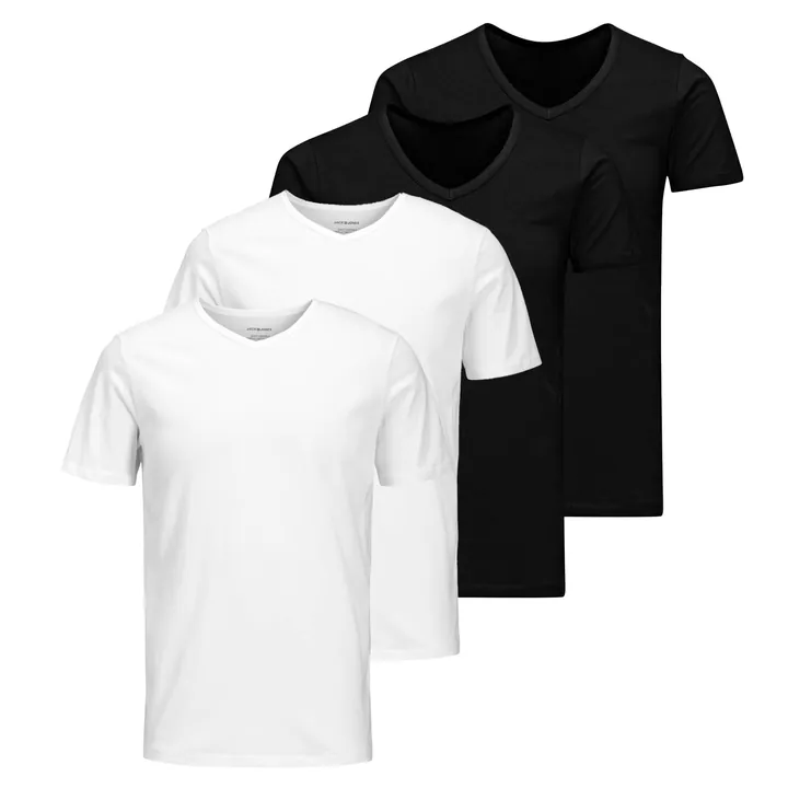 JACK & JONES Camiseta negro / blanco