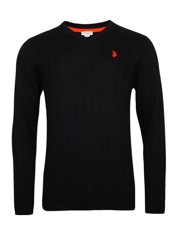 U.S. POLO ASSN. Jersey rojo fuego / negro