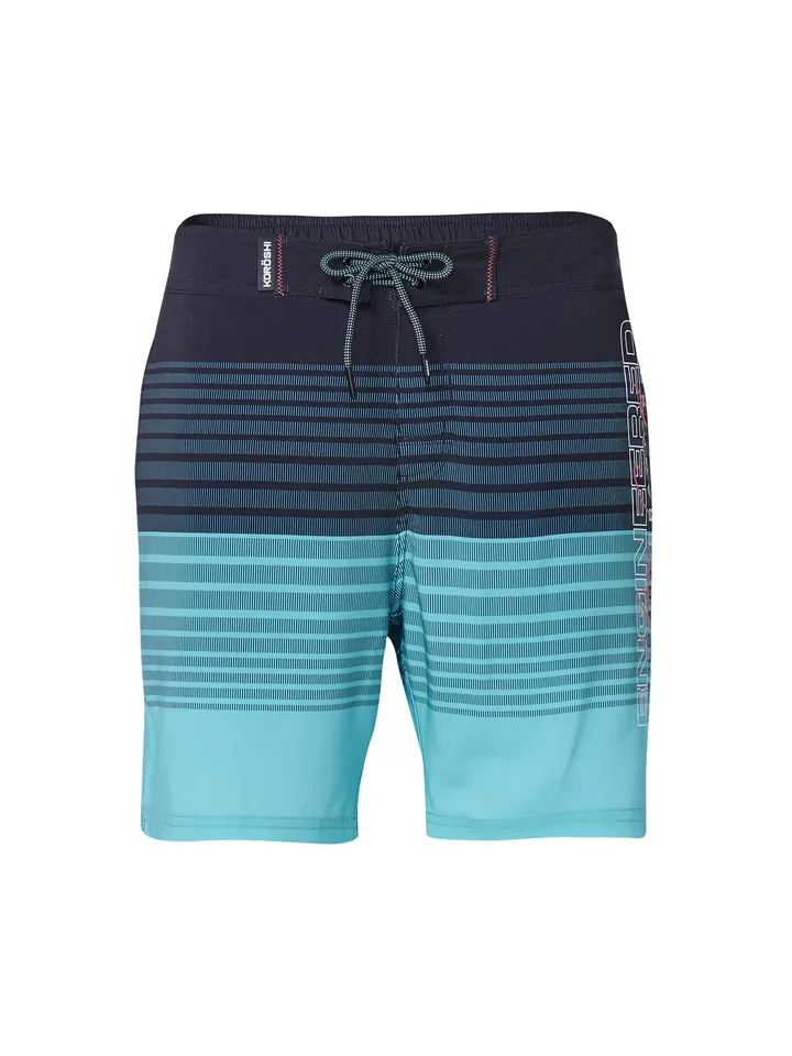 KOROSHI Bermudas turquesa / coral / negro / blanco