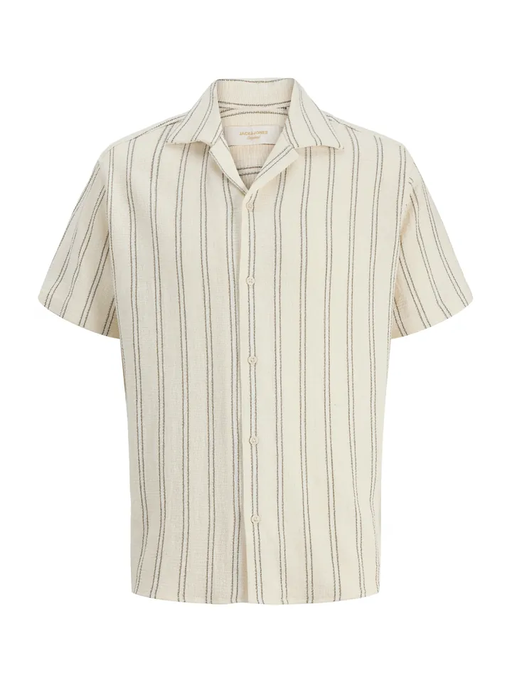 JACK & JONES Camisa 'JORCoba' crema / negro