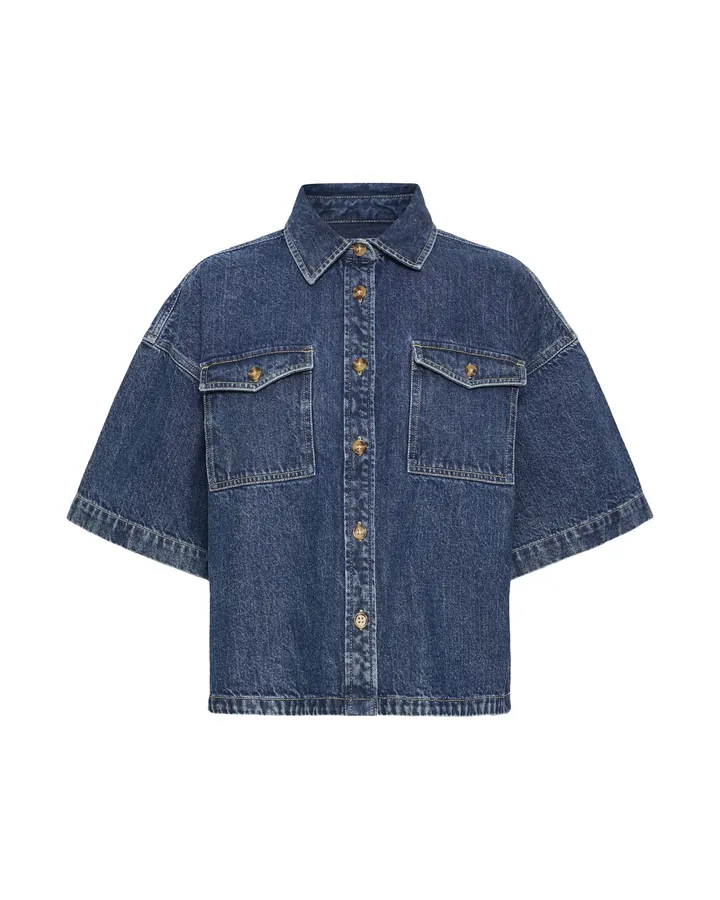ICHI Blusa 'KAMINA ' azul denim