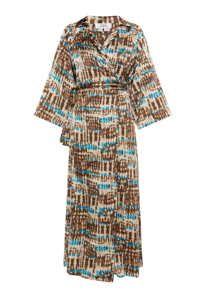 usha FESTIVAL Vestido beige / aqua / marrón