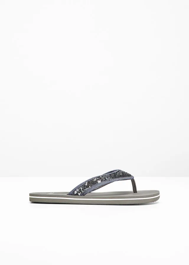 Sandalias de dedo con lentejuelas