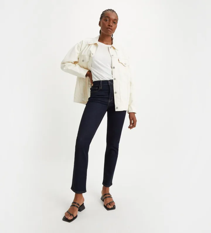 Levi's para mujer. 18883-0227 Jeans 724 High Rise Straight Dark Indigo - Flat Finish marino (27/32), Casual, Denim, Lyocell, Sostenible