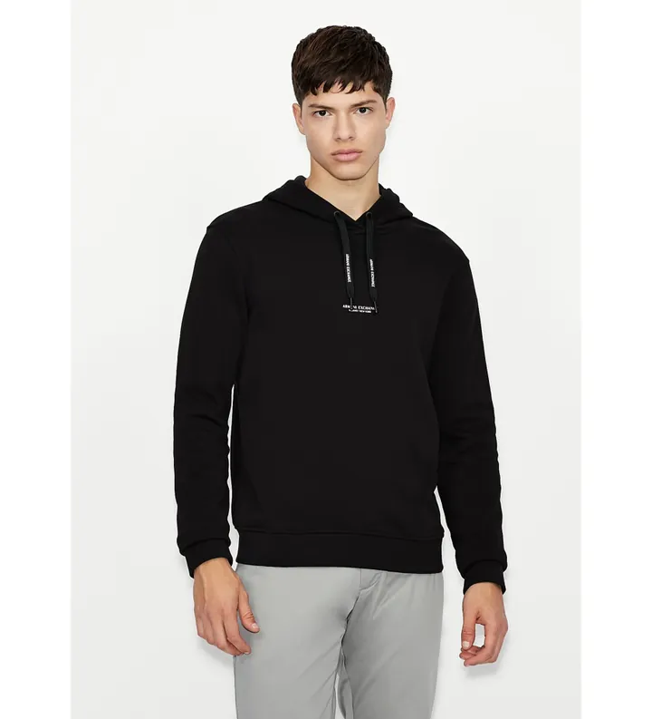 A|X Armani Exchange para hombre. 8NZM94ZJKRZ1200 Sudadera logotipo negro (XL), Casual, Algodón