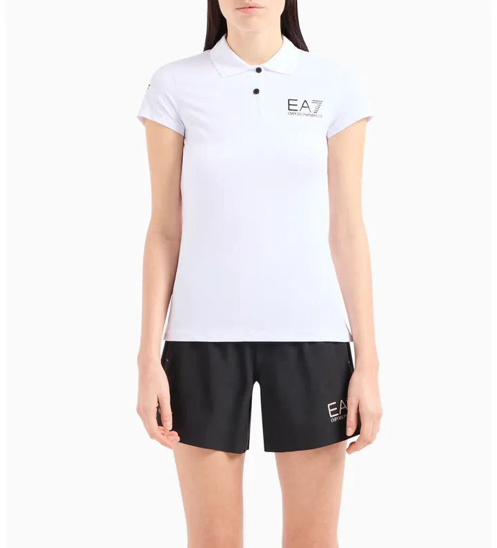 EA7 para mujer. 8NTF70_TJEMZ Polo Sport Ventus7 blanco (3XL), Deportivo, Multideporte, Poliamida, Manga corta