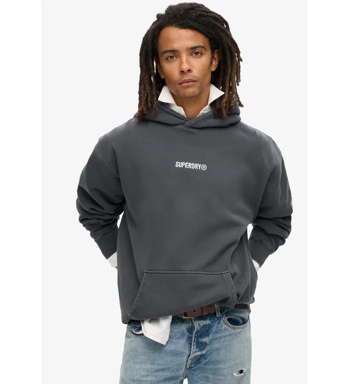 Superdry para hombre. M2013727A Sudadera de corte holgado con capucha y micrologotipo estampado
gris (M), Casual, Algodón