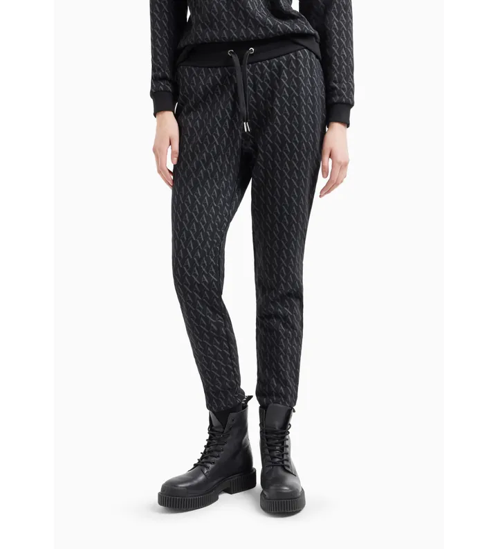 A|X Armani Exchange para mujer. 8NYPLGYJE5Z1200 Pantalón de chándal negro (L), Casual, Deportivo, Algodón, Multideporte