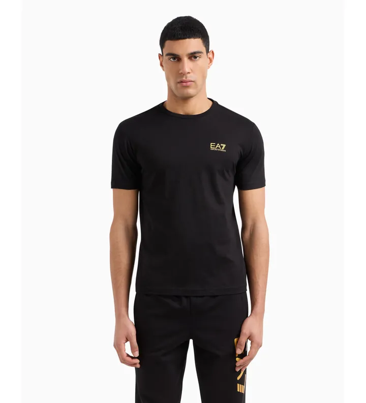 EA7 para hombre. 8NPT25_PJVPZ Camiseta Logo negro (L), Casual, Algodón, Manga corta