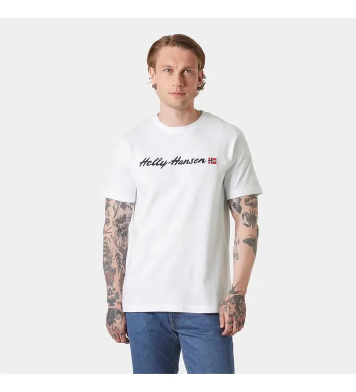 Helly Hansen para hombre. 54599 Camiseta Core Graphic T 2.0 blanco (XL), Casual, Algodón, Manga corta