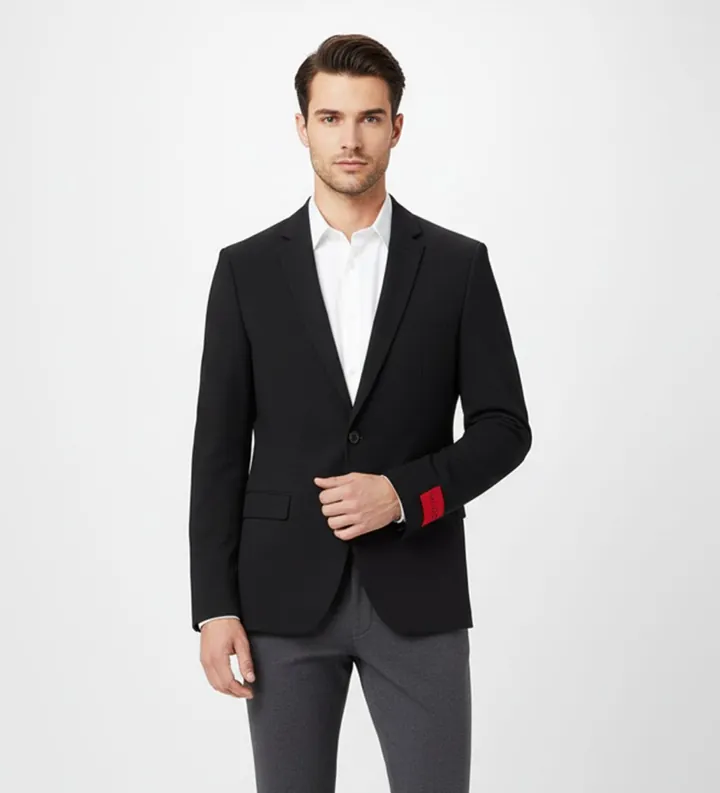HUGO para hombre. 50495628 Americana Colbert negro (50), Casual, Clásico, Poliéster