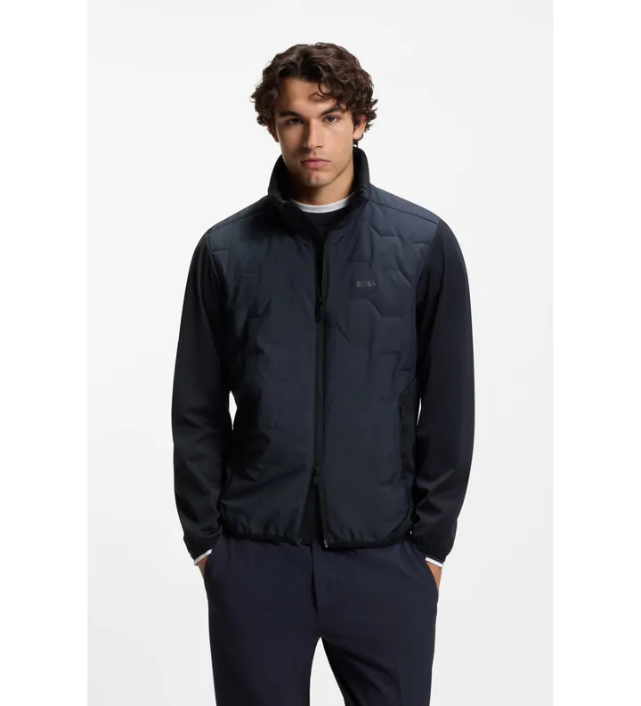 BOSS para hombre. 50551104 Chaqueta Active marino (L), Deportivo, Poliéster, Manga larga