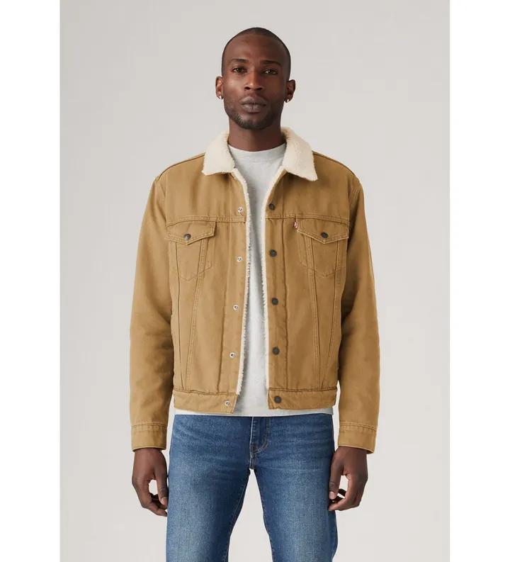 Levi's para hombre. 16365-0305 Chaqueta Type 3 Sherpa marrón (L), Casual, Algodón