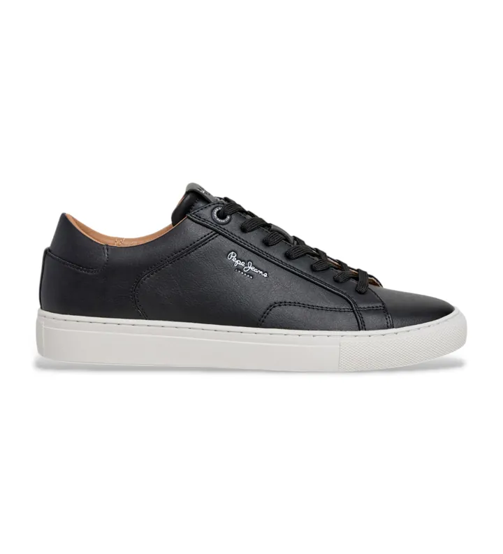 Pepe Jeans para hombre. PMS00048 Zapatillas Joe Basic negro (43), Tela, Plano, Cordones, Casual
